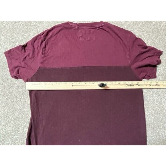 Guess Shirt Mens S Blended Fabric V Neck Short Sleeve Colorblock Red - Picture 3 of 7